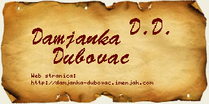 Damjanka Dubovac vizit kartica